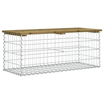 Tuinbank schanskorfontwerp 103x44x42 cm ge&iuml;mpregneerd hout 5
