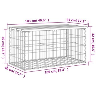 Tuinbank schanskorfontwerp 103x44x42 cm ge&iuml;mpregneerd hout 8