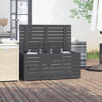 Tuinbox 101x50,5x46,5 cm massief grenenhout grijs 3