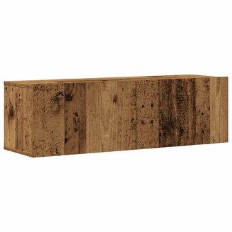 3-delig Tv-meubelset wandmontage bewerkt hout oud houtkleurig 4
