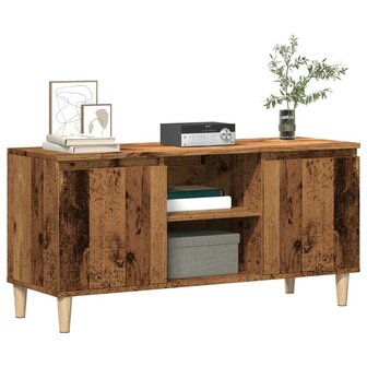 Tv-meubel 102x35x50 cm bewerkt hout oud houtkleurig 1