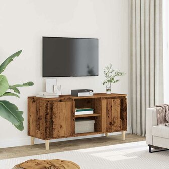 Tv-meubel 102x35x50 cm bewerkt hout oud houtkleurig 3