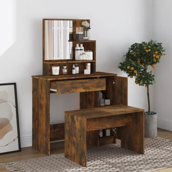 Kaptafelset 86,5x35x136 cm gerookt eiken 1