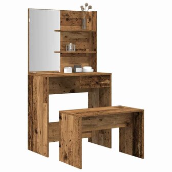 Kaptafelset bewerkt hout oud houtkleurig 1