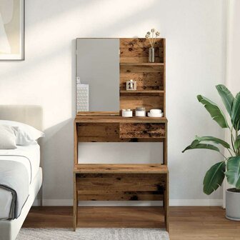Kaptafelset bewerkt hout oud houtkleurig 3