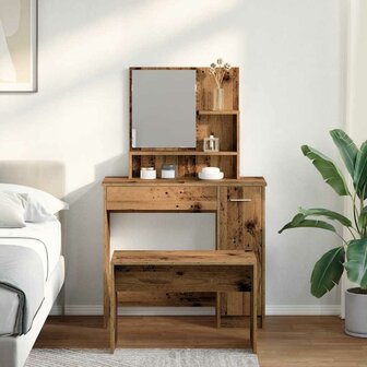 Kaptafelset bewerkt hout oud houtkleurig 3