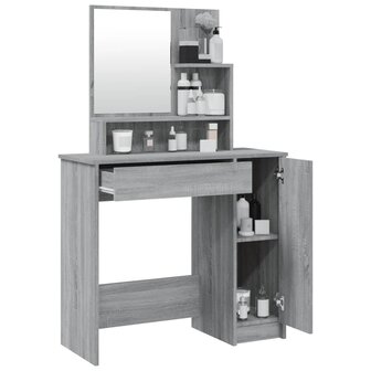 Kaptafel met spiegel 86,5x35x136 cm grijs sonoma eikenkleurig 5