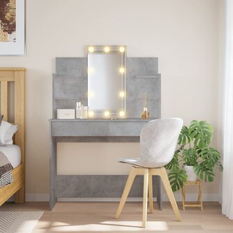 Kaptafel met LED-verlichting 96x40x142 cm betongrijs 1