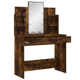 Kaptafel met LED-verlichting 96x40x142 cm gerookt eikenkleurig 4