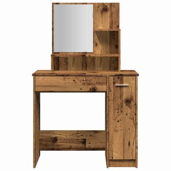 Kaptafel met spiegel 86,5x35x136 cm oud houtkleurig 4