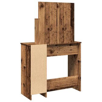 Kaptafel met spiegel 86,5x35x136 cm oud houtkleurig 6