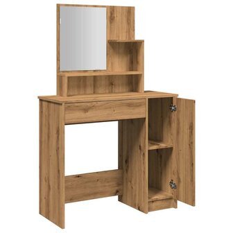 Kaptafel met spiegel 86,5x35x136 cm artisanaal eikenkleur 7