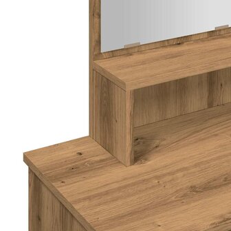 Kaptafel met spiegel 86,5x35x136 cm artisanaal eikenkleur 9