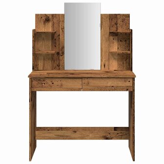 Kaptafel met spiegel 96x39x142 cm oud houtkleurig 4