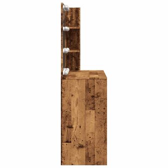 Kaptafel met LED-verlichting 74,5x40x141 cm oud houtkleurig 6