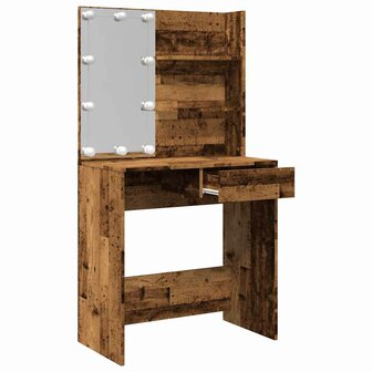 Kaptafel met LED-verlichting 74,5x40x141 cm oud houtkleurig 9