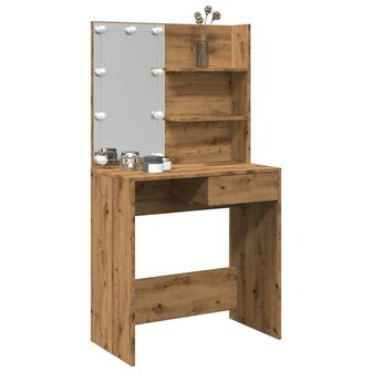 Kaptafel met LED-verlichting 74,5x40x141 cm artisanaal eiken 1