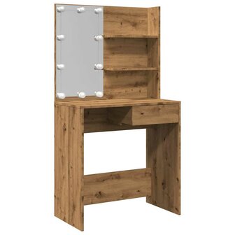 Kaptafel met LED-verlichting 74,5x40x141 cm artisanaal eiken 2