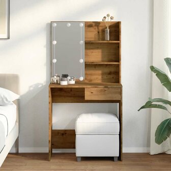 Kaptafel met LED-verlichting 74,5x40x141 cm artisanaal eiken 3