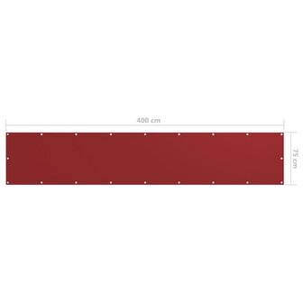 Balkonscherm 75x400 cm oxford stof rood 5