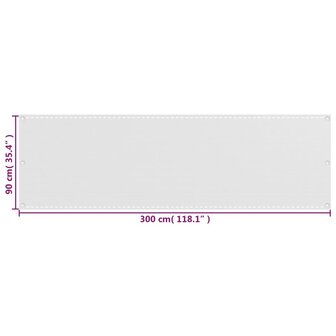 Balkonscherm 90x300 cm HDPE wit 5