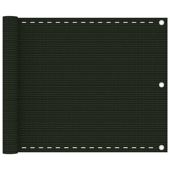 Balkonscherm 75x600 cm HDPE donkergroen 1