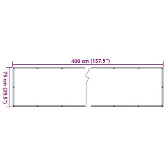 Balkonscherm Oxford textiel 75x400 cm antraciet 6