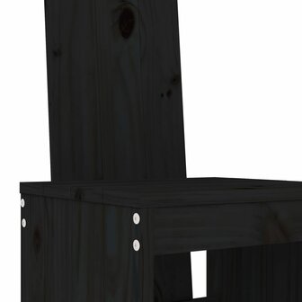 3-delige Tuinbarset massief grenenhout zwart 5
