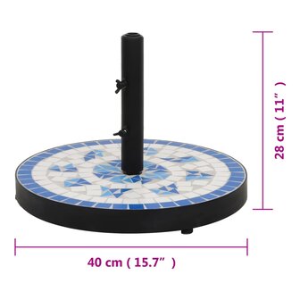 Parasolvoet rond 12 kg blauw en wit 7