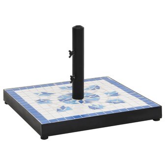 Parasolvoet vierkant 12 kg blauw en wit 1
