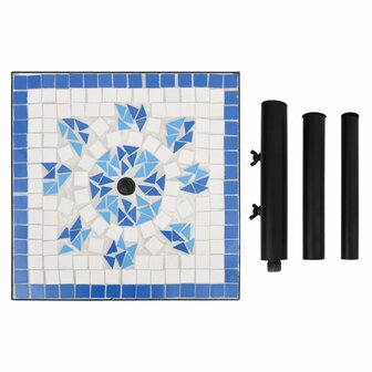 Parasolvoet vierkant 12 kg blauw en wit 5