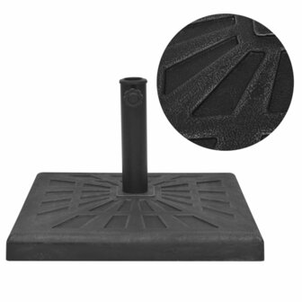 Parasolvoet vierkant 12 kg hars zwart 1