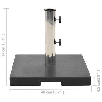 Parasolvoet vierkant 20 kg graniet zwart 8