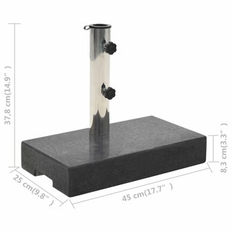 Parasolvoet rechthoekig 25 kg graniet zwart 6