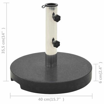 Parasolvoet rond 20 kg graniet zwart 8