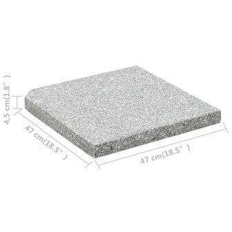 Parasolvoetplaat vierkant 25 kg graniet grijs  6