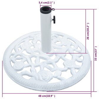 Parasolvoet 12 kg 48 cm gietijzer wit 9