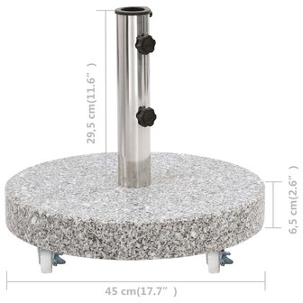 Parasolvoet rond 30 kg graniet grijs 7