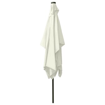 Parasol met LED&amp;apos;s en stalen paal 2x3 m zandkleurig 6