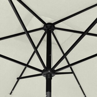 Parasol met LED&amp;apos;s en stalen paal 2x3 m zandkleurig 7