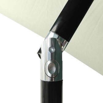 Parasol met LED&amp;apos;s en stalen paal 2x3 m zandkleurig 9