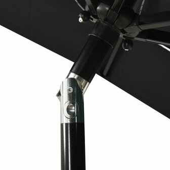 Parasol 3-laags met aluminium paal 2x2 m zwart 5