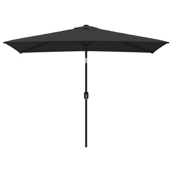 Parasol met metalen paal 300x200 cm zwart 2