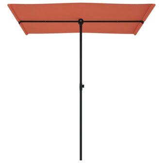 Parasol met aluminium paal 180x110 cm terracottakleurig 4