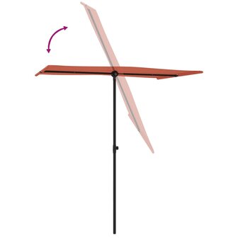 Parasol met aluminium paal 180x110 cm terracottakleurig 6