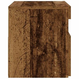Nachtkastje met LED 60x35x40 cm bewerkt hout oud hout 8