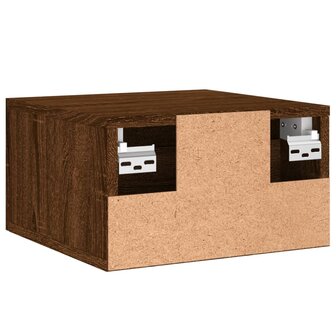 Nachtkastje wandgemonteerd 35x35x20 cm bruin eikenkleur 8