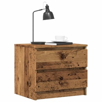 Nachtkastje 50x40x43.5 cm bewerkt hout oud houtkleurig 1