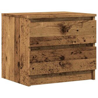 Nachtkastje 50x40x43.5 cm bewerkt hout oud houtkleurig 2