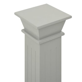 Plantenstandaard klassieke zuil vierkant 17x17x66 cm MDF grijs 5